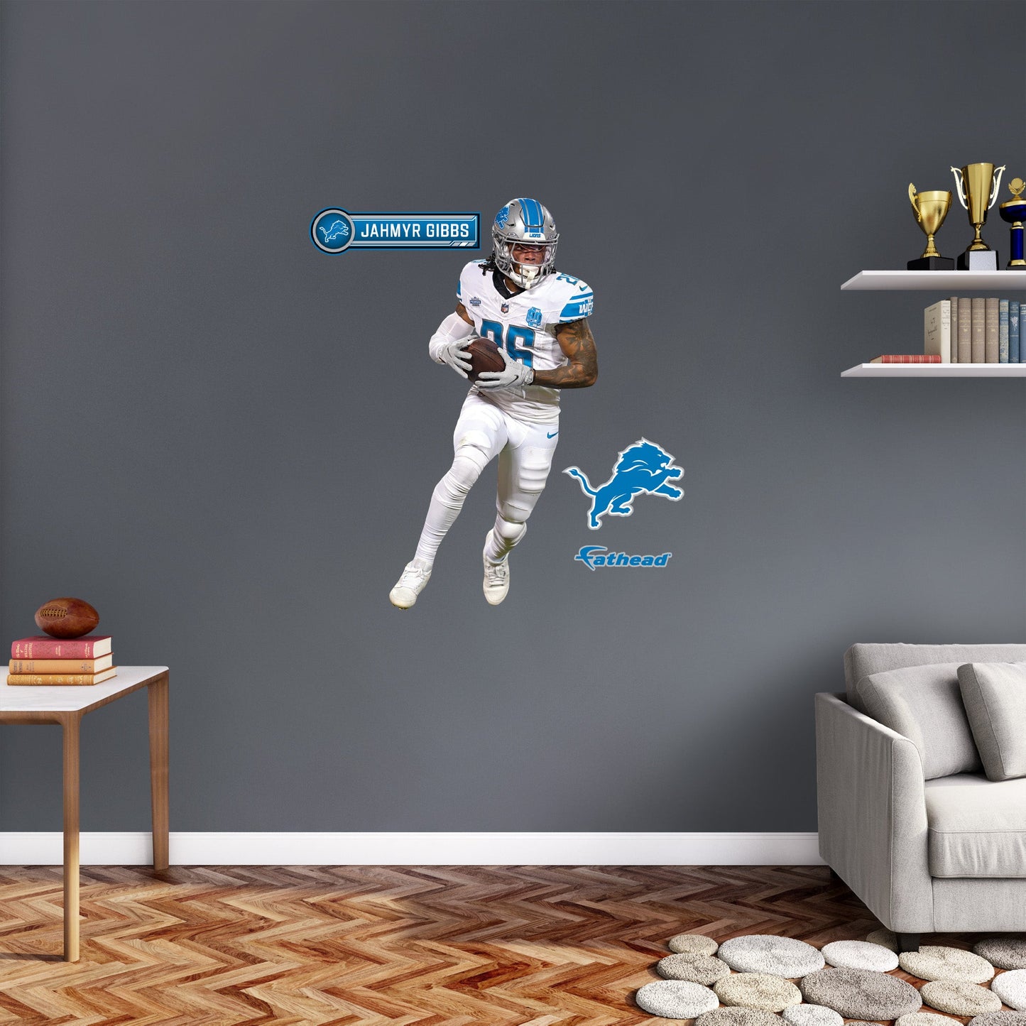 Detroit Lions: Jahmyr Gibbs         - Officially Licensed NFL Removable     Adhesive Decal