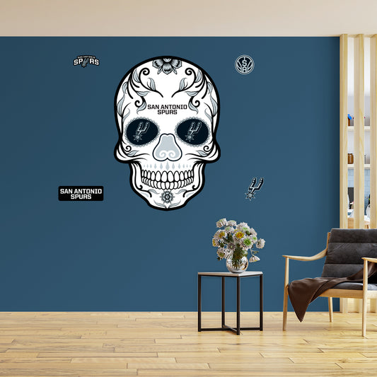 San Antonio Spurs: Skull - Officially Licensed NBA Removable Adhesive Decal