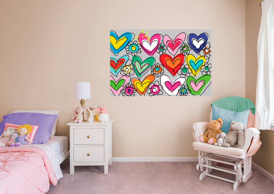Dream Big Art:  Mini Hearts Mural        - Officially Licensed Juan de Lascurain Removable Wall   Adhesive Decal