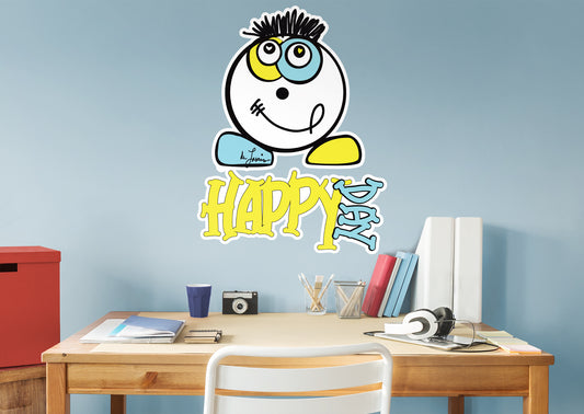 Dream Big Art:  Happy Day Smile Icon        - Officially Licensed Juan de Lascurain Removable     Adhesive Decal