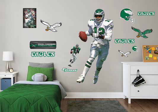 Philadelphia Eagles: Randall Cunningham  Legend        - Officially Licensed NFL Removable Wall   Adhesive Decal