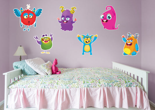 Monster:  Curious Monsters Collection        -   Removable Wall   Adhesive Decal