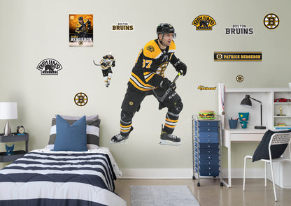 Boston Bruins: Patrice Bergeron         - Officially Licensed NHL Removable Wall   Adhesive Decal