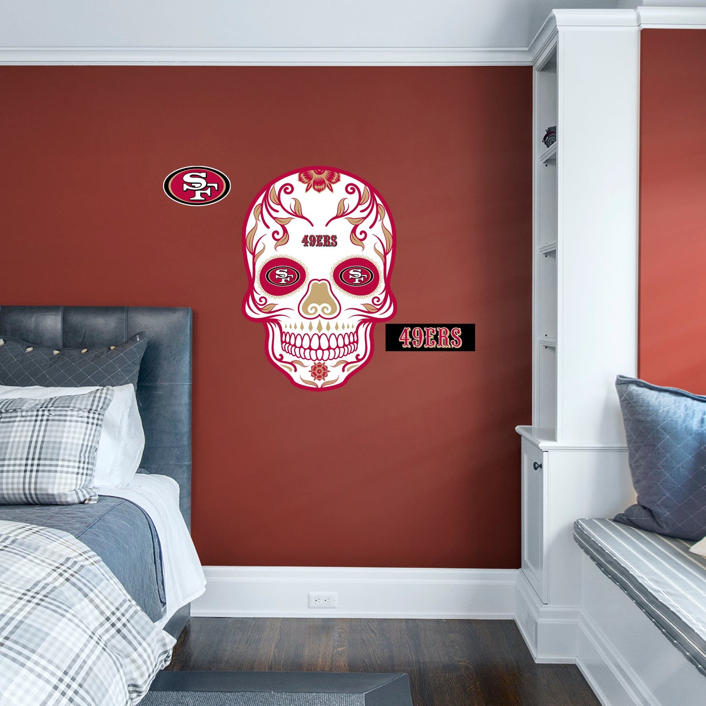 San Francisco 49ers: Skull - Officially Licensed NFL Removable Adhesive Decal