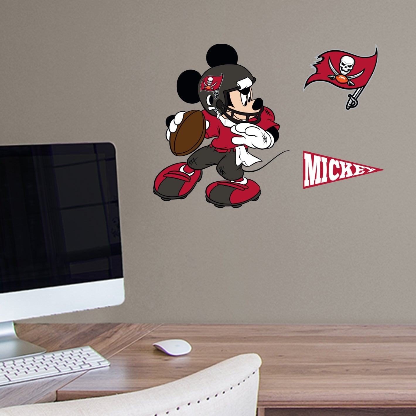 Tampa Bay Buccaneers: Mickey Mouse - Officially Licensed NFL Removable Adhesive Decal