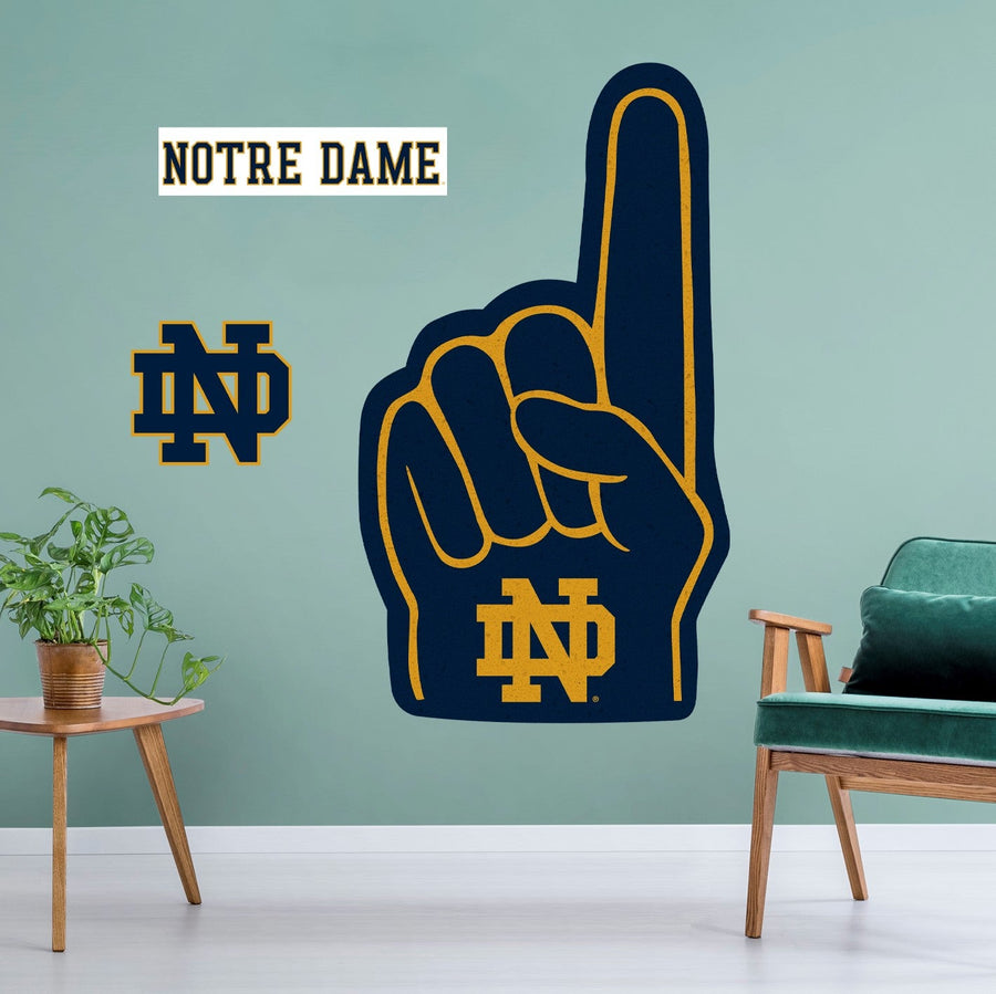 Notre Dame Fighting Irish - RealBig ND Foam Finger Collection - Official NCAA - Reusable Vinyl Wall Decals