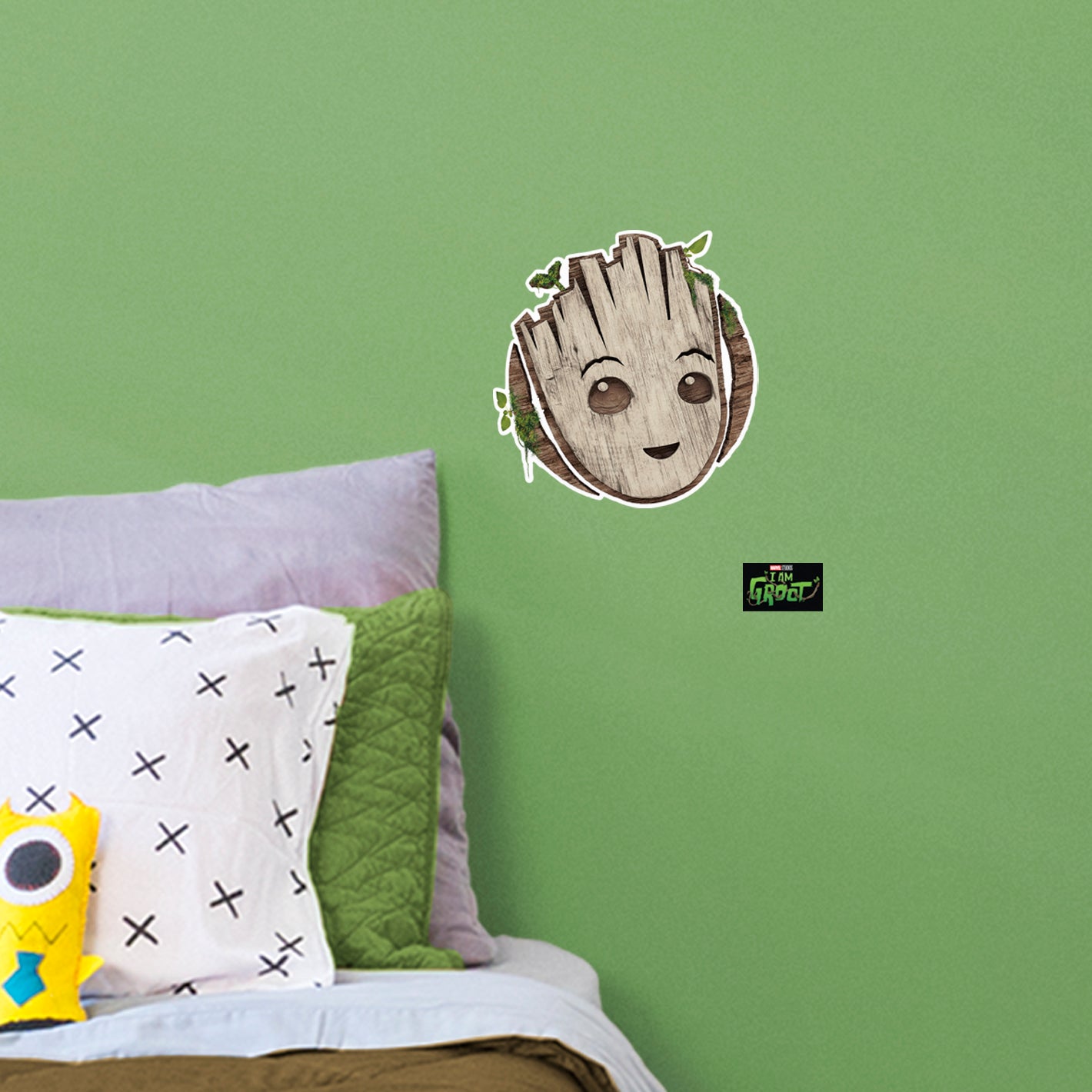 I am Groot: Groot Wooden Badge Icon - Officially Licensed Marvel Removable Adhesive Decal