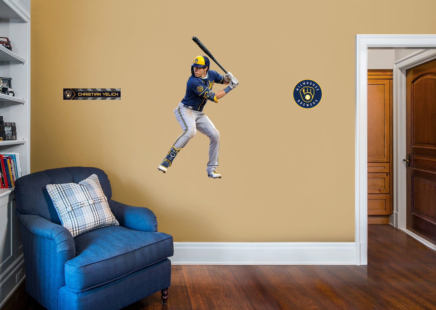 Milwaukee Brewers: Christian Yelich         - Officially Licensed MLB Removable Wall   Adhesive Decal