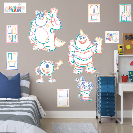 Monsters Inc Color Crazy RealBig Collection  - Officially Licensed Disney Removable Wall Decal
