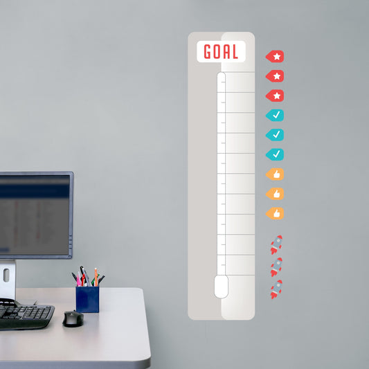 Goal Thermometer: Deco Design - Removable Dry Erase Vinyl Decal