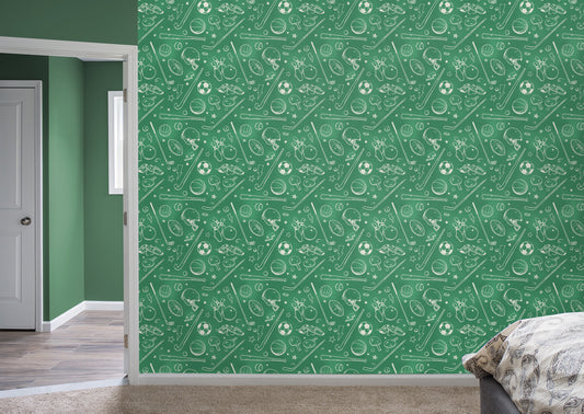 Master of Sports - Green  - Peel & Stick Wallpaper
