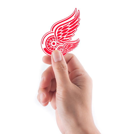 Sheet of 5 -Detroit Red Wings:  2021 Logo Minis        - Officially Licensed NHL Removable    Adhesive Decal