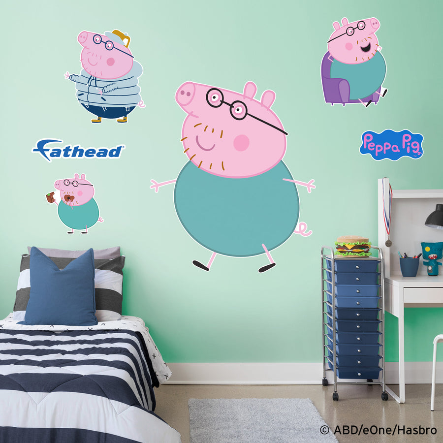 Daddy Pig - Peppa Pig - RealBig Collection - Official Hasbro - Reusable Vinyl Wall Decals