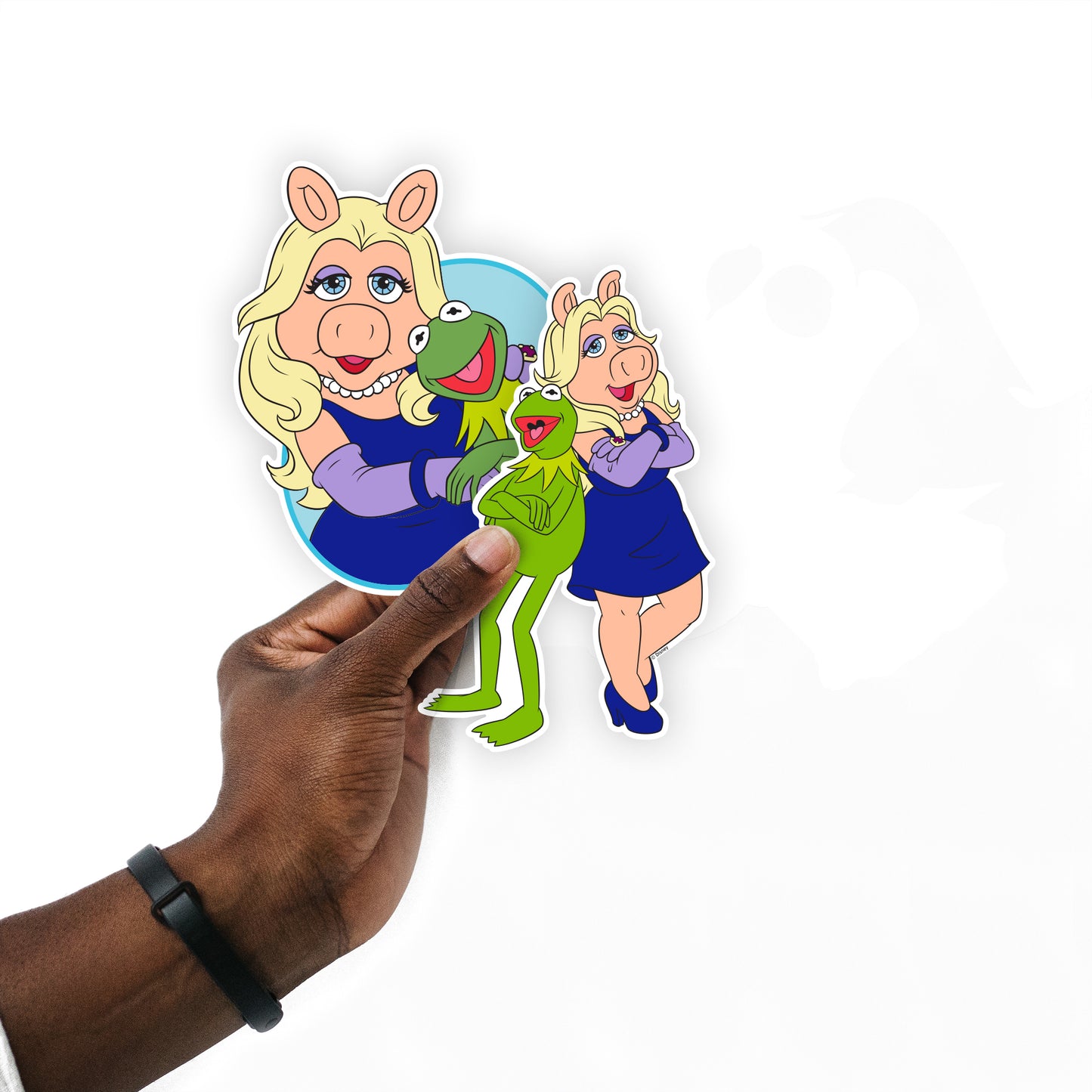 Sheet of 4 -Sheet of 4 -The Muppets: Kermit & Ms. Piggy Minis        - Officially Licensed Disney Removable     Adhesive Decal