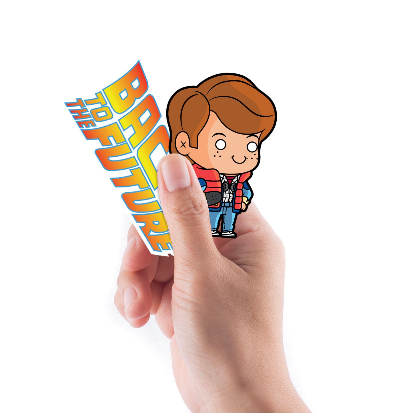 Sheet of 5 -Back to the Future:  KAWAII MARTY Minis        - Officially Licensed NBC Universal Removable    Adhesive Decal