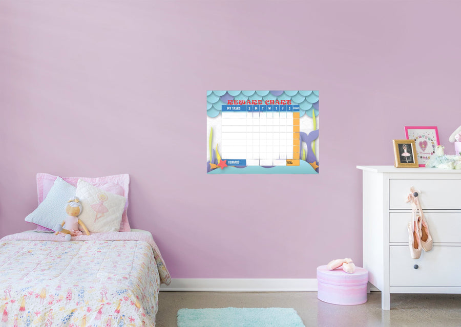 Magical Creatures: Mermaid Tail Dry Erase        -   Removable Wall   Adhesive Decal
