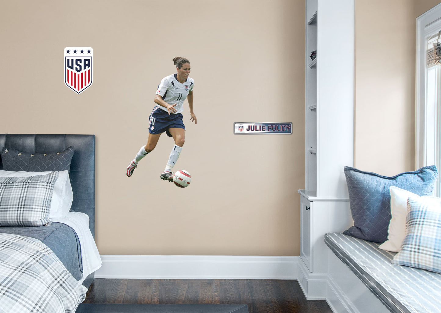Julie Foudy RealBig        - Officially Licensed USWNT Removable Wall   Adhesive Decal