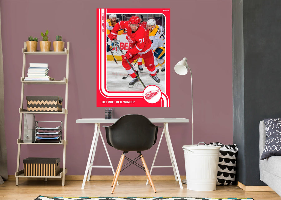 Dylan Larkin - Peel & Stick Poster - Official NHL - Detroit Red Wings - Reusable Vinyl Wall Decal