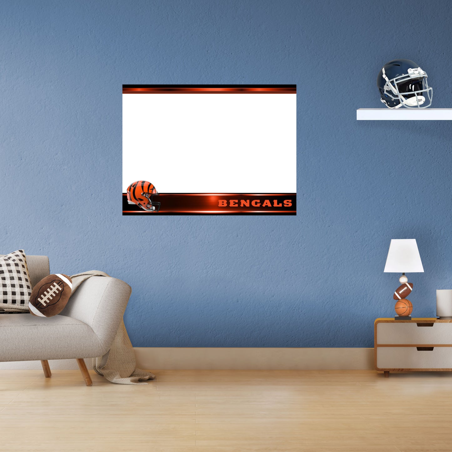 Cincinnati Bengals:   Helmet Dry Erase Whiteboard        - Officially Licensed NFL Removable     Adhesive Decal
