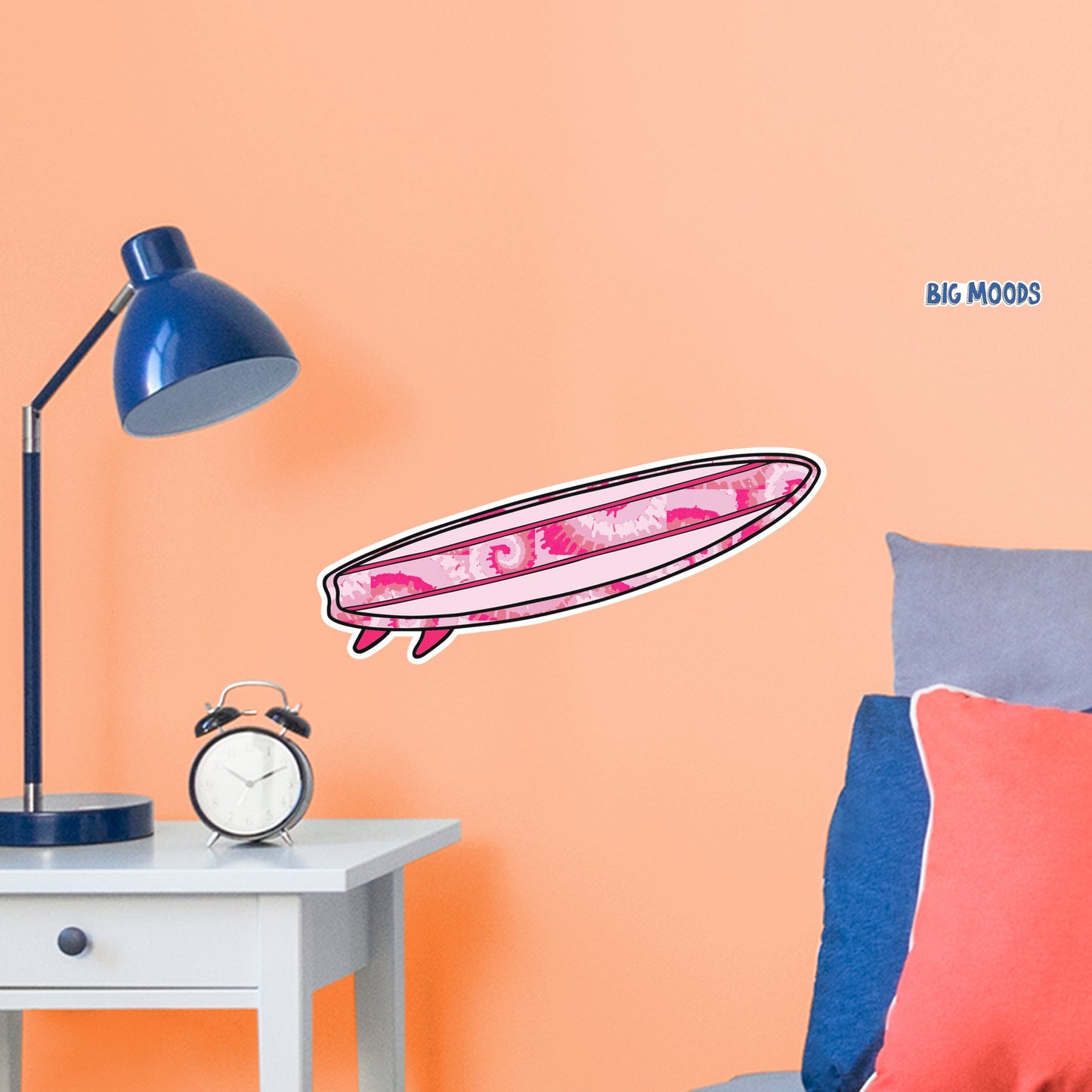 Surfboard (Pink)        - Officially Licensed Big Moods Removable     Adhesive Decal