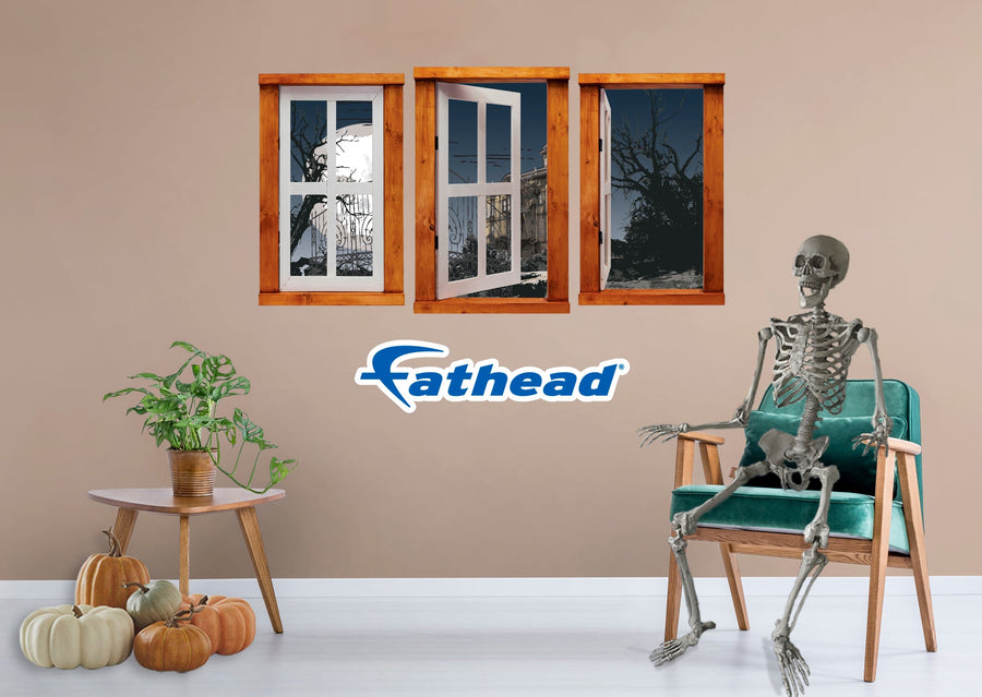 Halloween:  Gates Icon Instant Windows        -   Removable Wall   Adhesive Decal