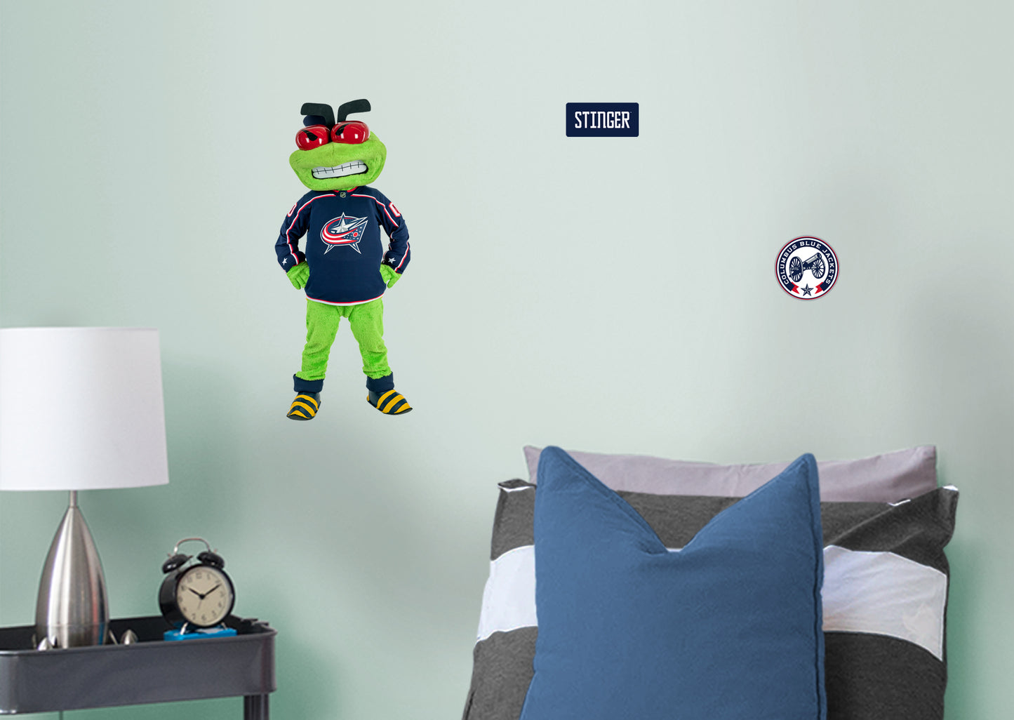 Columbus Blue Jackets: Stinger 2021 Mascot        - Officially Licensed NHL Removable Wall   Adhesive Decal