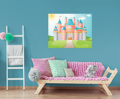 Nursery Princess:  Castle Part 2 Mural        -   Removable Wall   Adhesive Decal