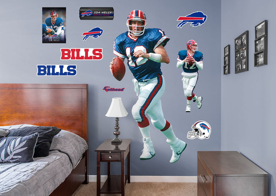 Jim Kelly - RealBig Legend Collection - Official NFL - Buffalo Bills - Reusable Vinyl Wall Decals