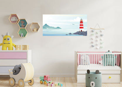 Nursery:  Lighthouse Mural        -   Removable Wall   Adhesive Decal