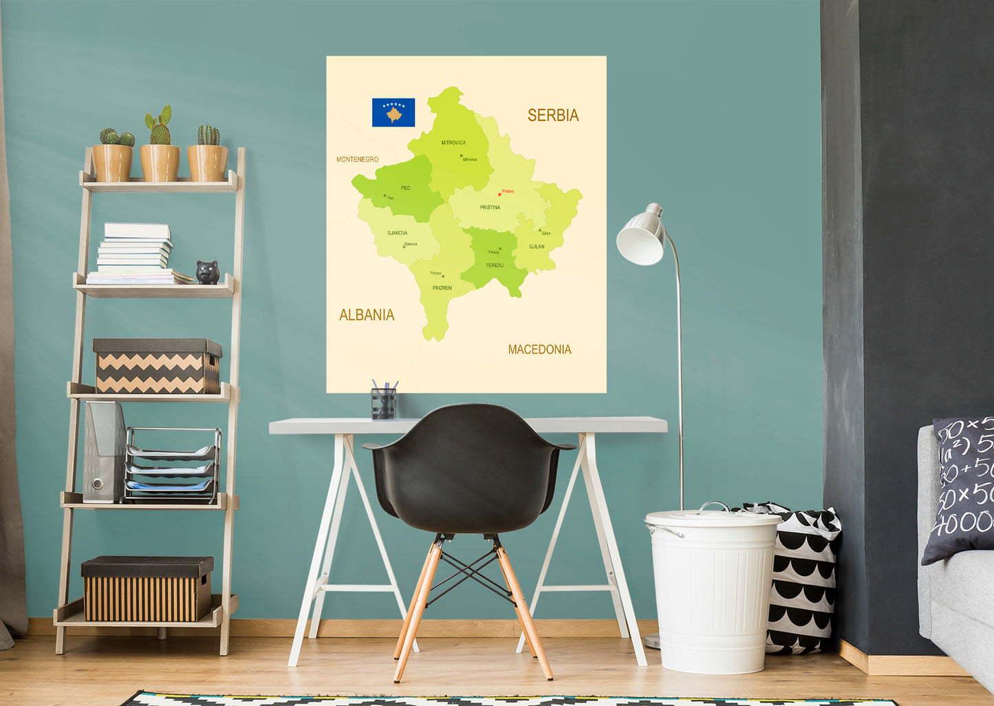 Maps of Europe: Kosovo Mural        -   Removable Wall   Adhesive Decal