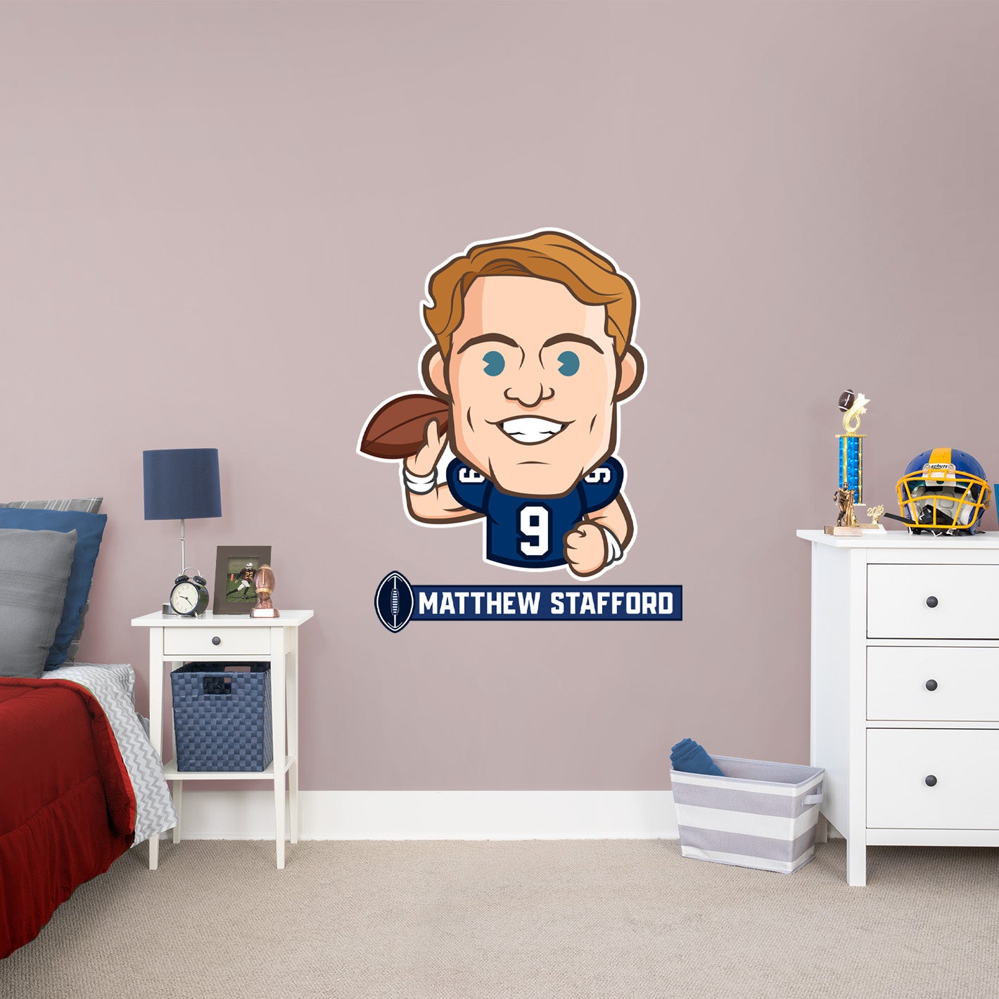 Los Angeles Rams: Matthew Stafford  Emoji        - Officially Licensed NFLPA Removable     Adhesive Decal