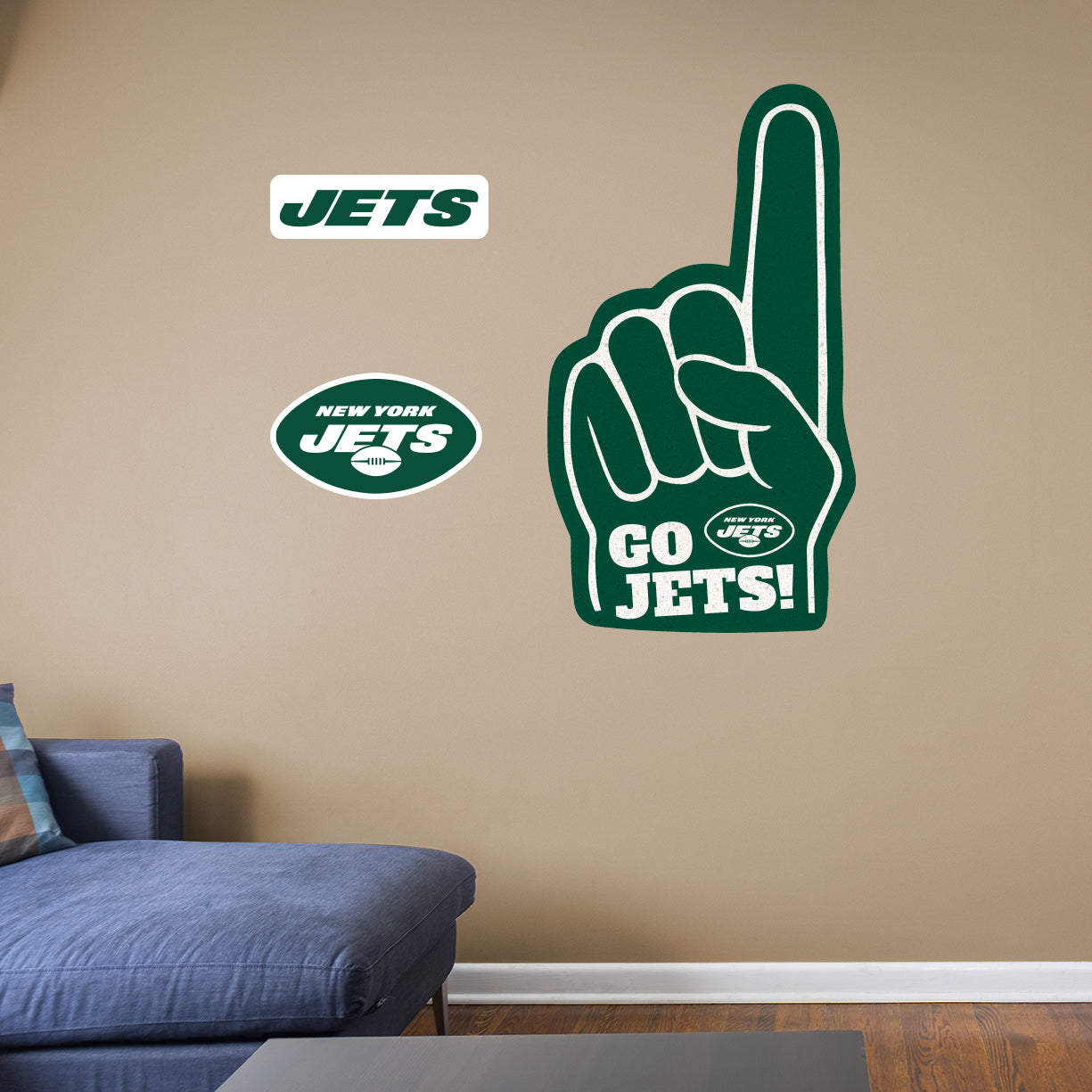 New York Jets: Foam Finger - Officially Licensed NFL Removable Adhesive Decal