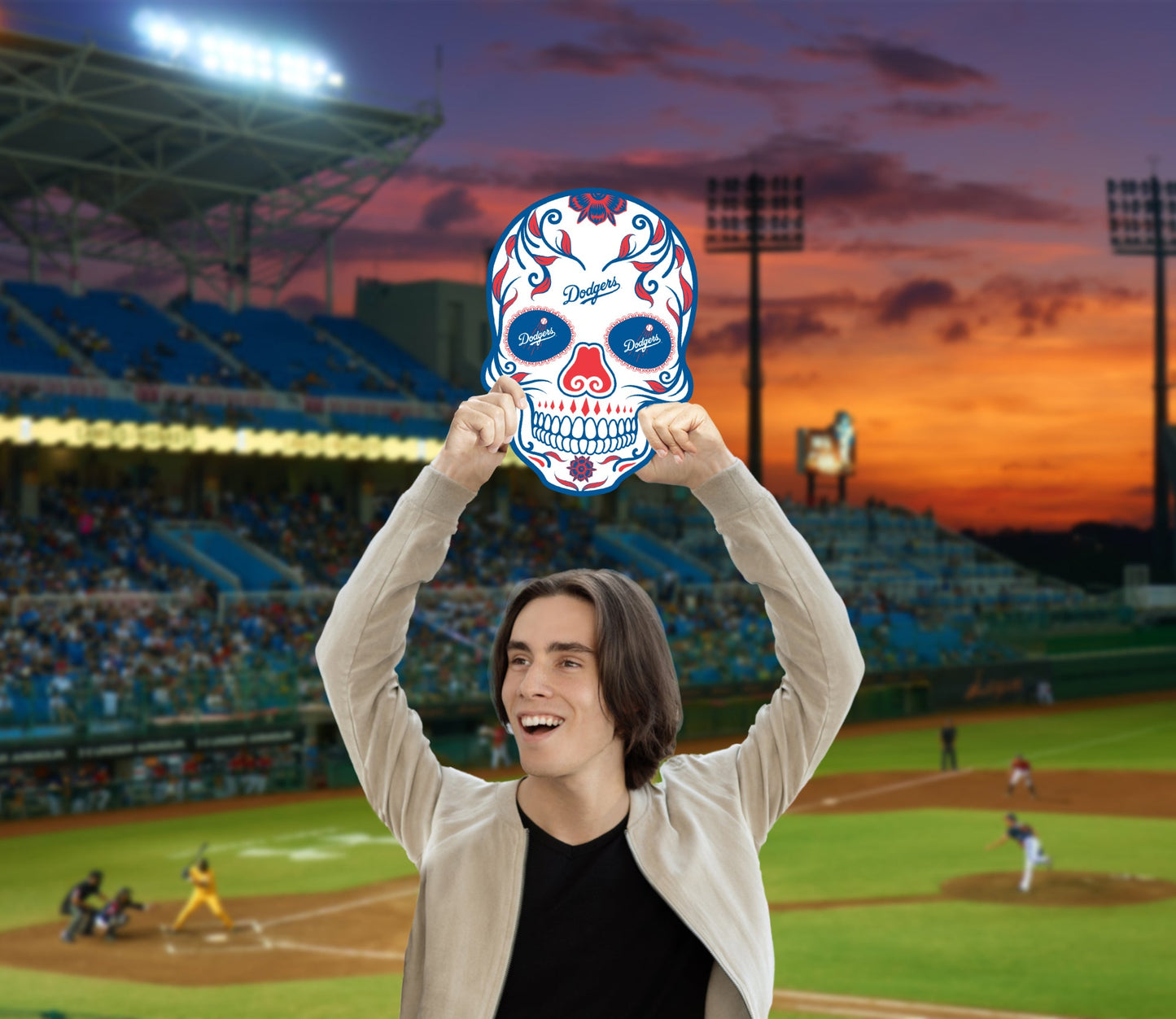 Los Angeles Dodgers: Skull Foam Core Cutout - Officially Licensed MLB Big Head