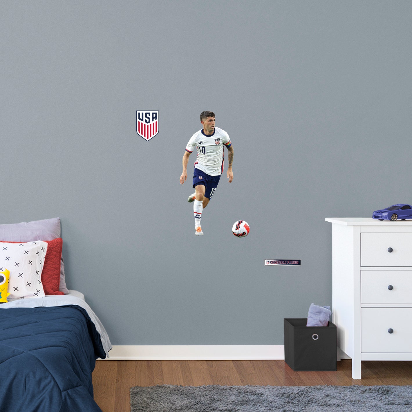 Christian Pulisic  RealBig        - Officially Licensed USMNT Removable     Adhesive Decal