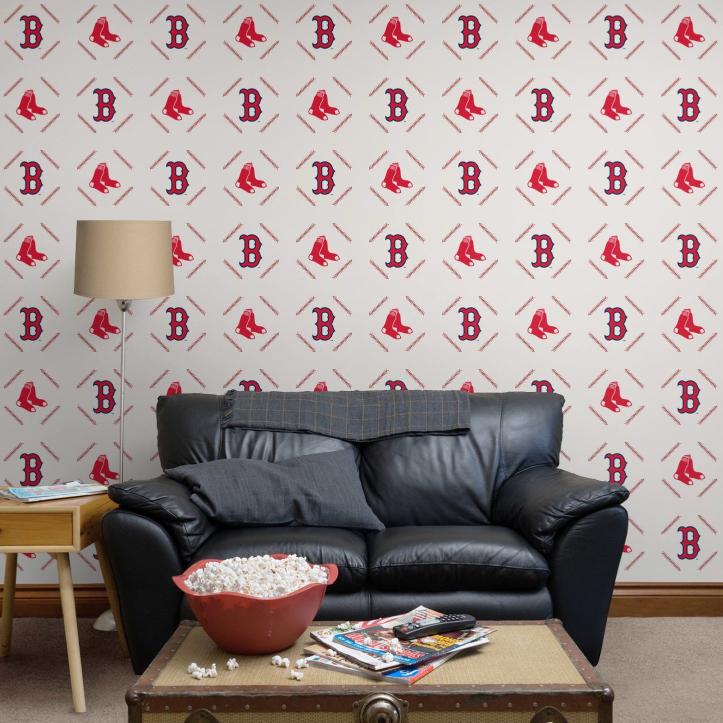 Boston Red Sox: Stitch Pattern - Officially Licensed MLB Peel & Stick Wallpaper