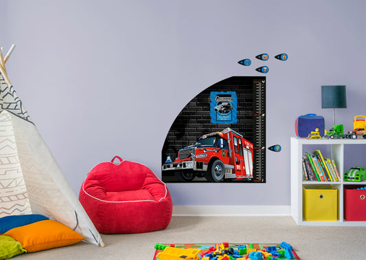 Automobile Growth Charts Fire Truck 01 Car - Removable Wall Decal