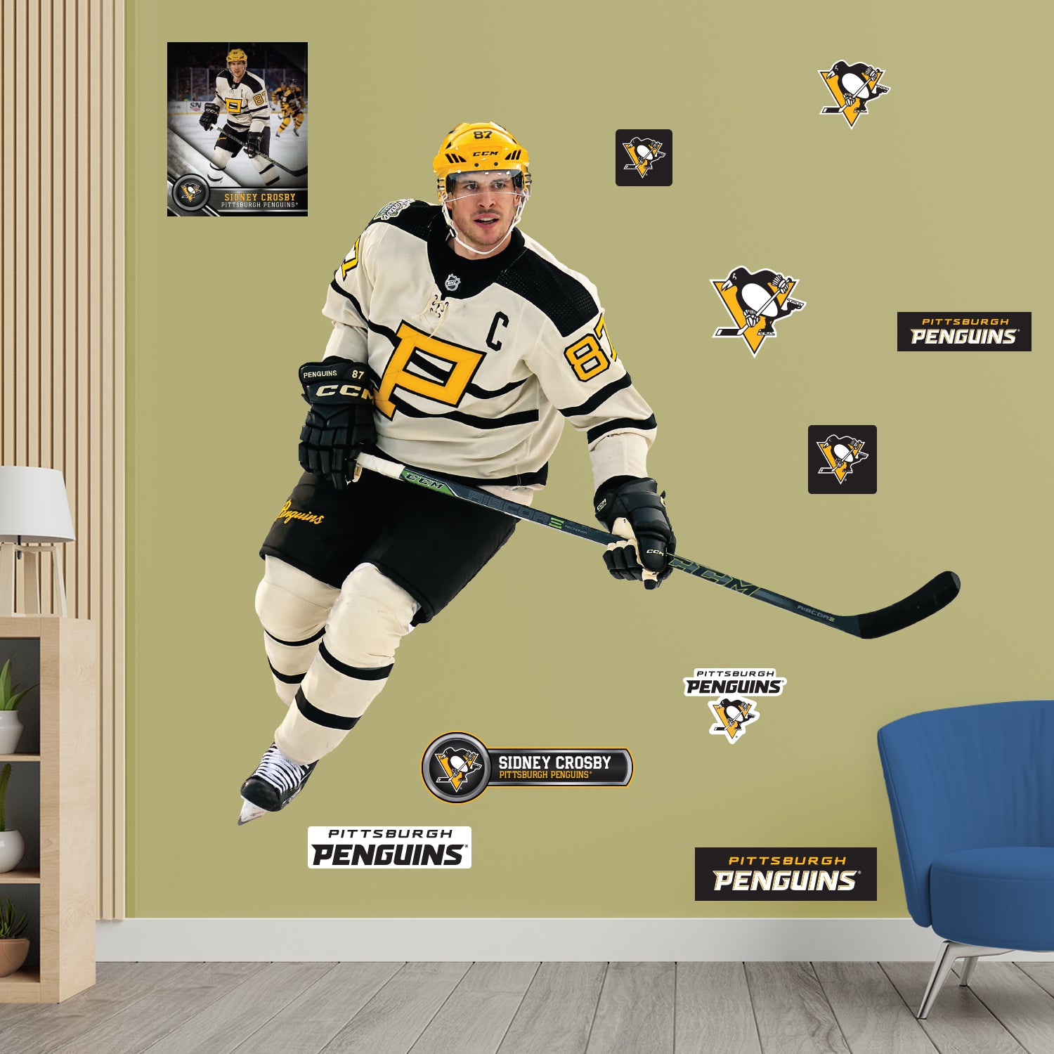 Vintage Sidney Crosby Pittsburgh Penguins CCM Size 48 Hockey