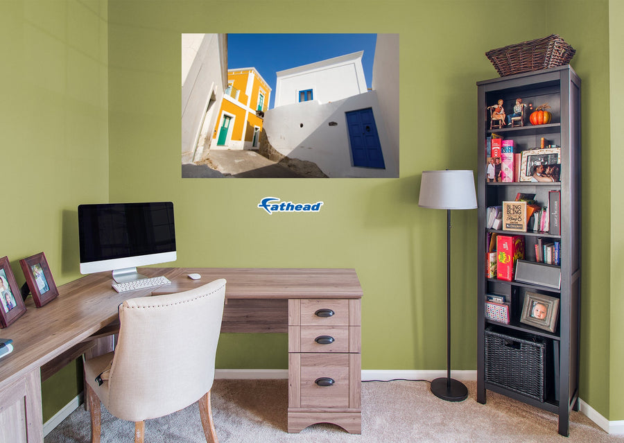 Generic Scenery: Yellow House Realistic Poster - Removable Adhesive Decal