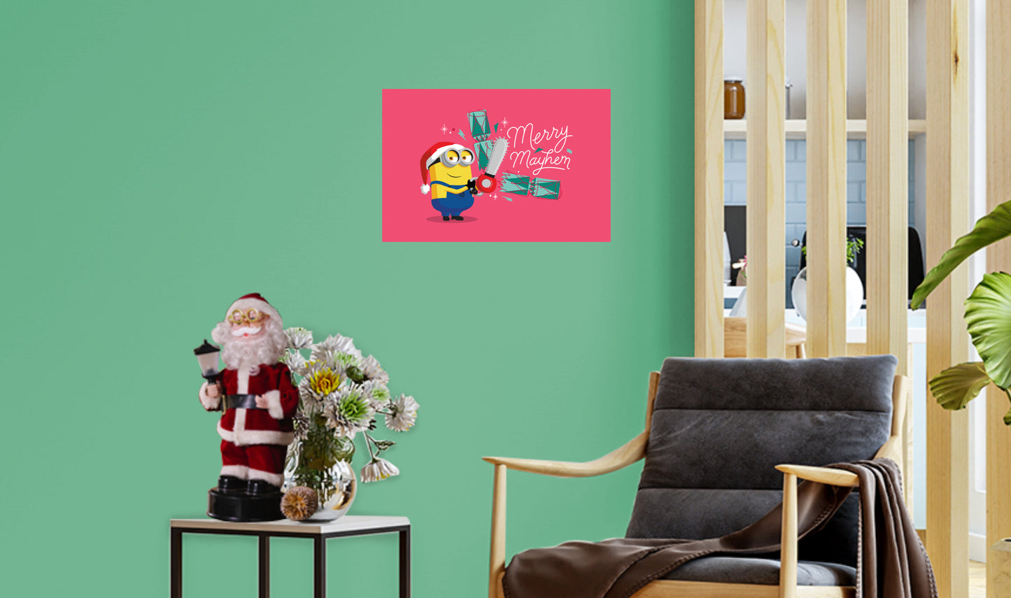 Minions Holiday:  Merry Mayhem Mural        - Officially Licensed NBC Universal Removable     Adhesive Decal