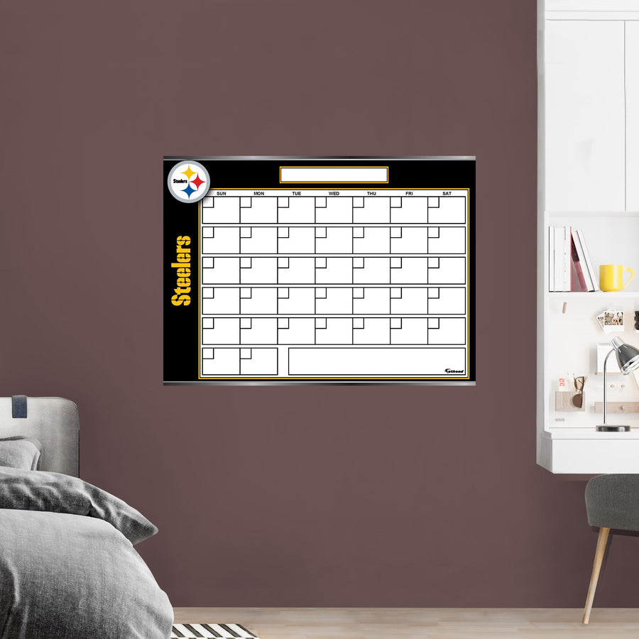 Pittsburgh Steelers - Dry Erase Calendar - Official NFL - Reusable Vinyl Wall Decal