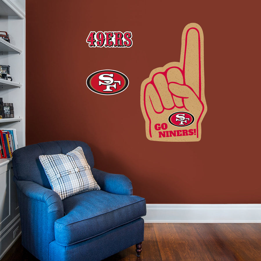San Francisco 49ers - RealBig Foam Finger Collection - Official NFL - Reusable Vinyl Wall Decals