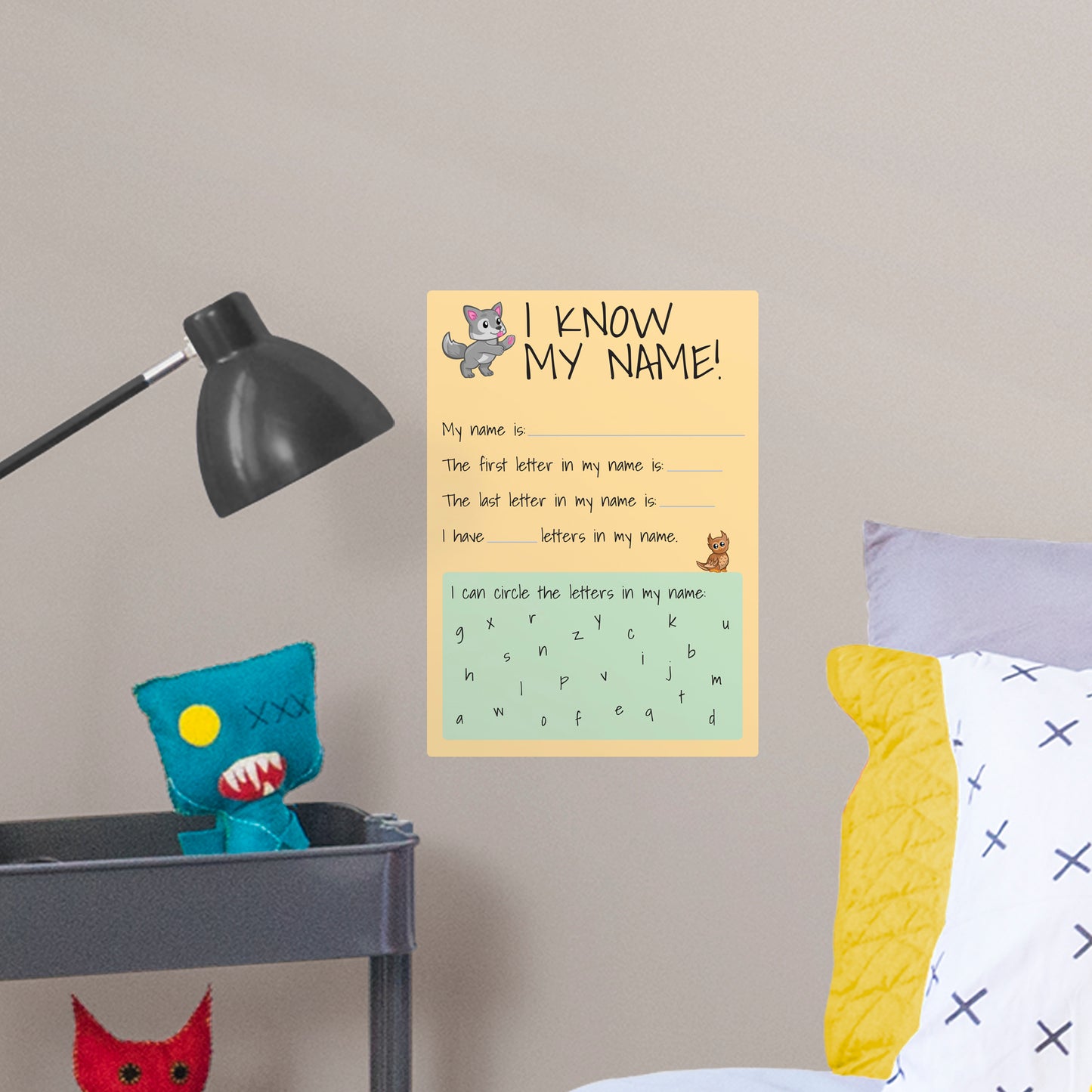 Dry Erase Educational I know my Name - Removable Wall Decal