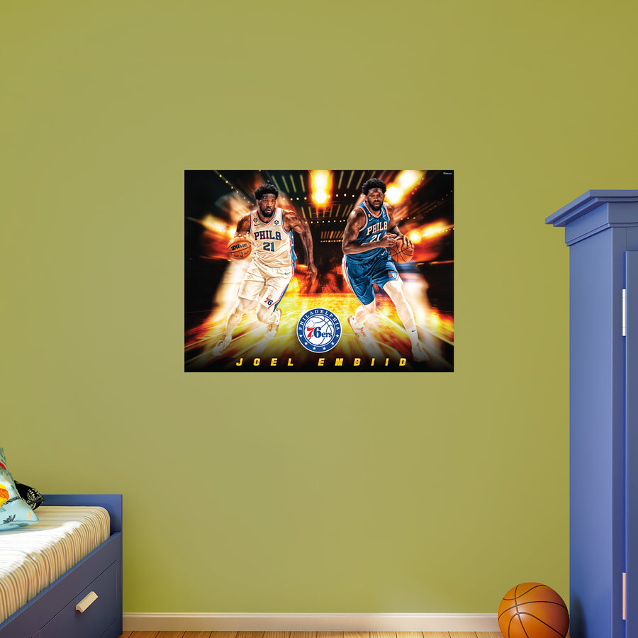 Joel Embiid - Icon Series - Peel & Stick Poster - Official NBA - Philadelphia 76ers - Reusable Vinyl Wall Decal