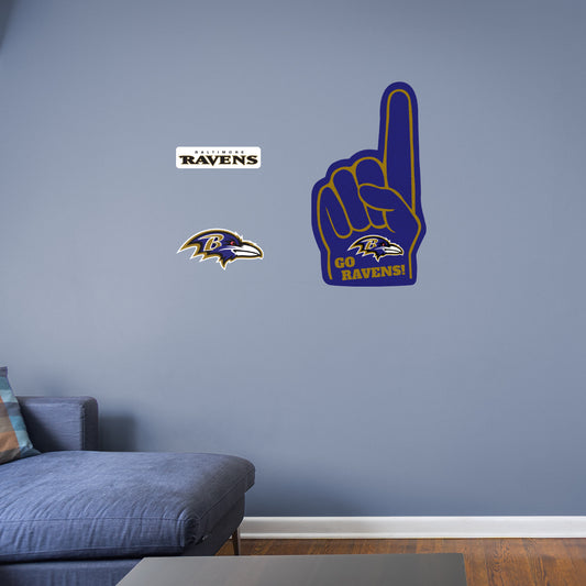Baltimore Ravens:  2021 Foam Finger        - Officially Licensed NFL Removable     Adhesive Decal
