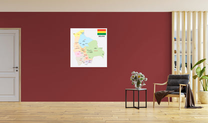 Maps of South America: Bolivia Mural        -   Removable     Adhesive Decal