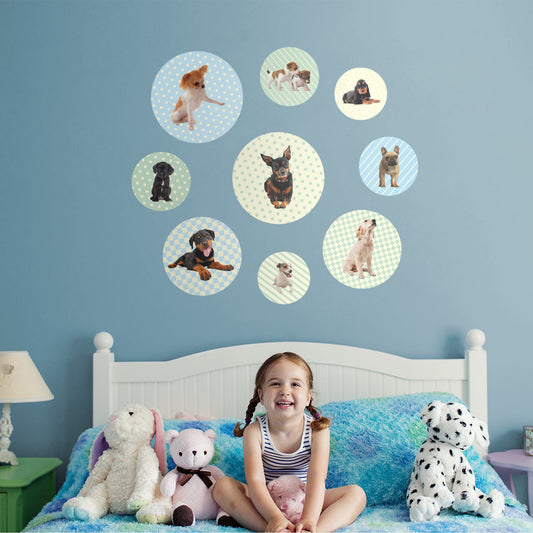 Dog: Puppy Circles Collection - Removable Vinyl Decals
