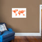 World Maps:  Red Map Mural        -   Removable Wall   Adhesive Decal