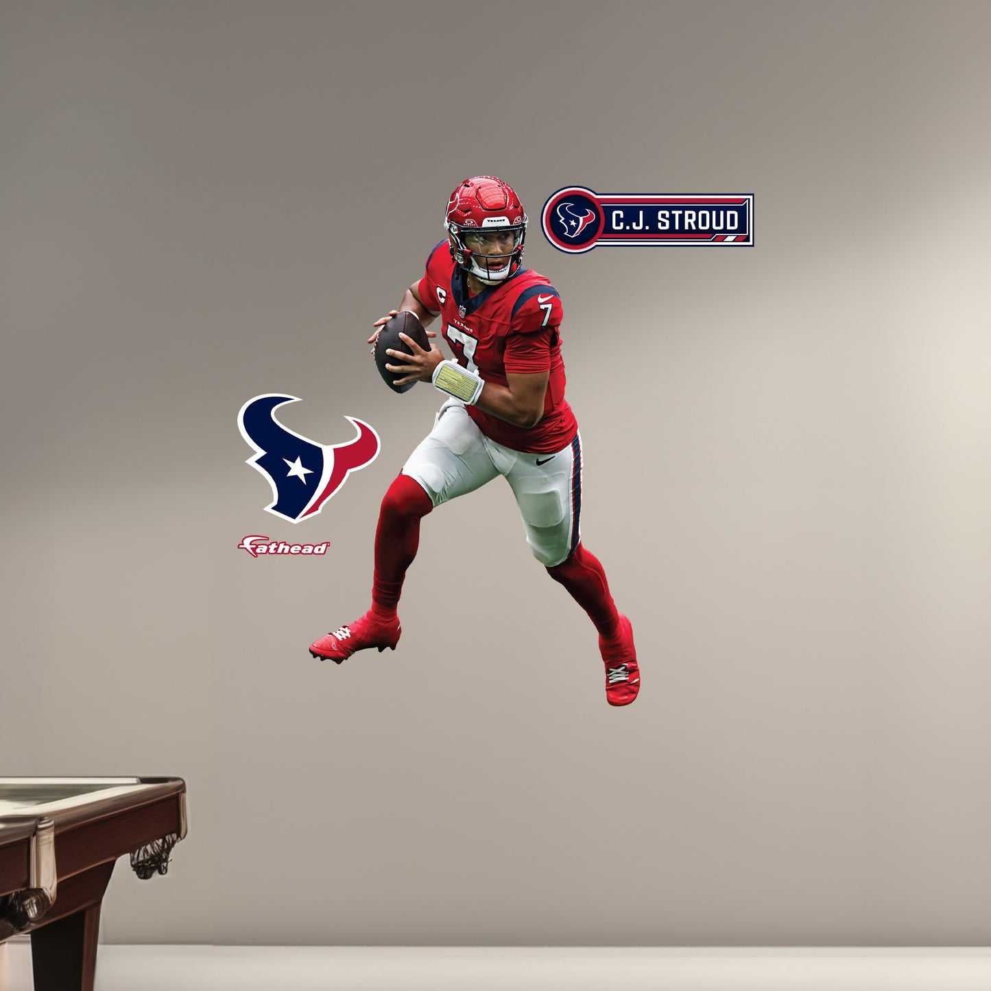 Houston Texans: C.J. Stroud Red        - Officially Licensed NFL Removable     Adhesive Decal