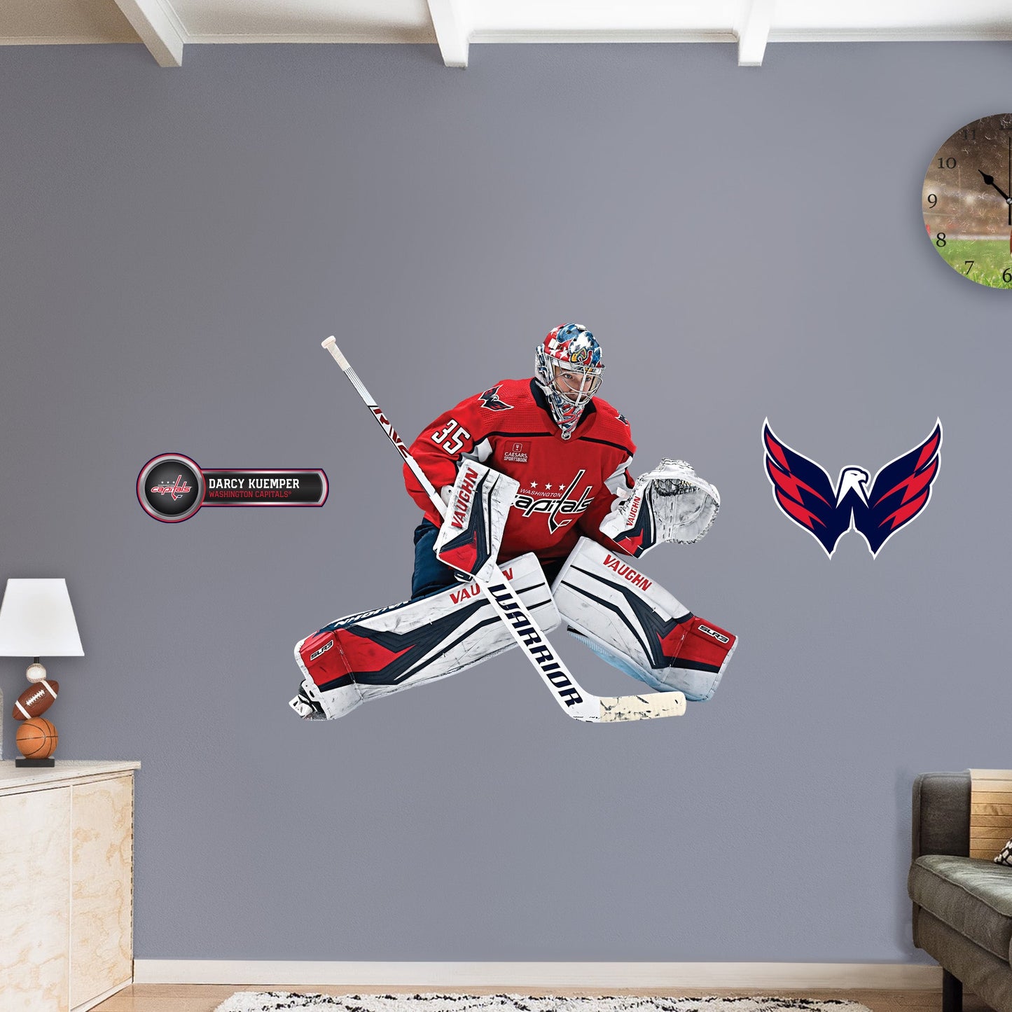 Washington Capitals: Darcy Kuemper - Officially Licensed NHL Removable Adhesive Decal