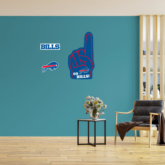 Buffalo Bills:   Foam Finger        - Officially Licensed NFL Removable     Adhesive Decal